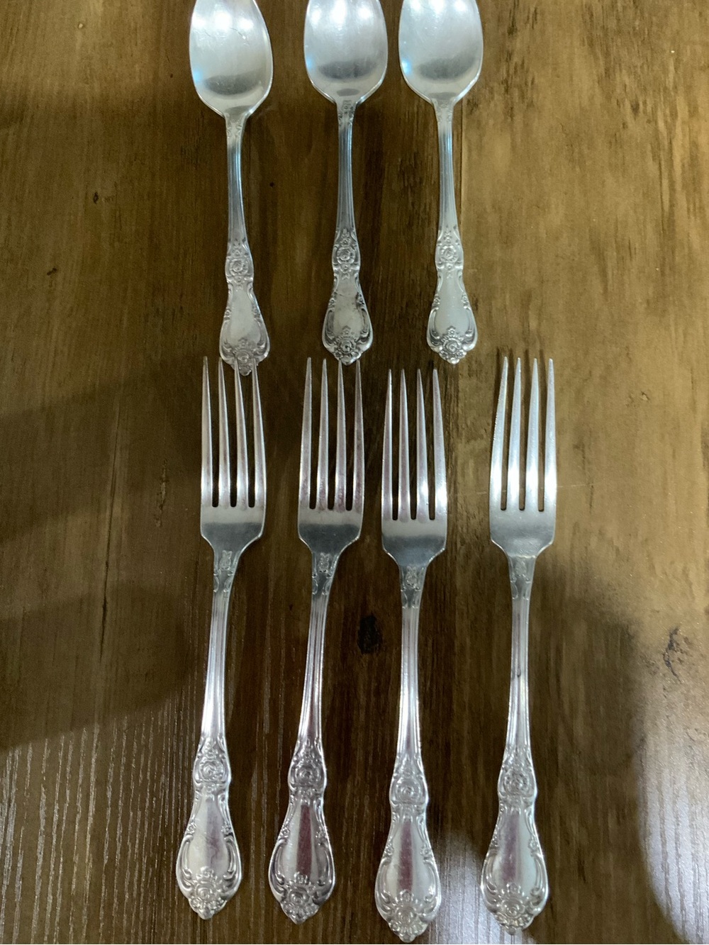 Vintage WMA Rogers Oneida Silver Plate Flatware Vanessa Francesca 7 Piece Lot